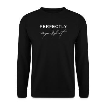 Elegant Schriftzug mit Inspirationselementen - Unisex Pullover - Schwarz - Vorne - Alina (178cm) & Michal (187cm)
