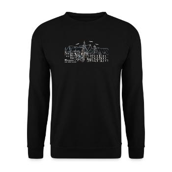 Marburg an der Lahn, Castle, Hesse, Drawing - Unisex Sweatshirt - black - Front - Alina (178cm) & Michal (187cm)