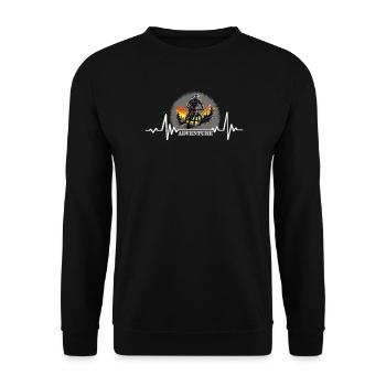 Cooler Biker / Berge / Mountainbike / Sport / MTB - Unisex Pullover - Schwarz - Vorne - Alina (178cm) & Michal (187cm)