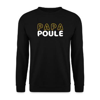 Papa Poule Illustration Rétro - Sweat-shirt Unisexe - noir - Devant - Alina (178cm) & Michal (187cm)