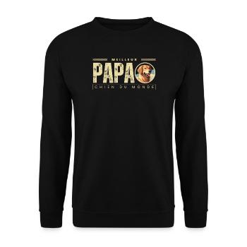 Meilleur Papa Chien Du Monde - Sweat-shirt Unisexe - noir - Devant - Alina (178cm) & Michal (187cm)