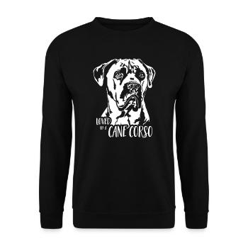 Aimé par un chien Cane Corso Dog Wilsigns - Sweat-shirt Unisexe - noir - Devant - Alina (178cm) & Michal (187cm)