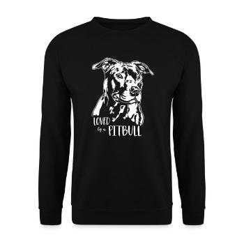 Loved by a Pitbull American Pitbull Dogs Wilsigns - Unisex Sweatshirt - black - Front - Alina (178cm) & Michal (187cm)