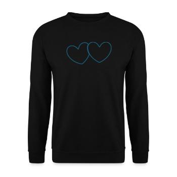 blue heart valentine's day gift - Unisex Sweatshirt - black - Front - Alina (178cm) & Michal (187cm)