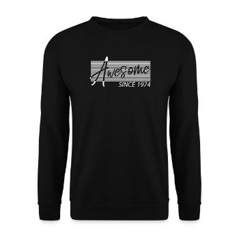Génial depuis 1974 Anniversaire Rétro - Sweat-shirt Unisexe - noir - Devant - Alina (178cm) & Michal (187cm)