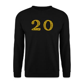 20. 20 YEARS. 20th ANNIVERSARY. 20TH ANNIVERSARY. - Unisex Sweatshirt - black - Front - Alina (178cm) & Michal (187cm)