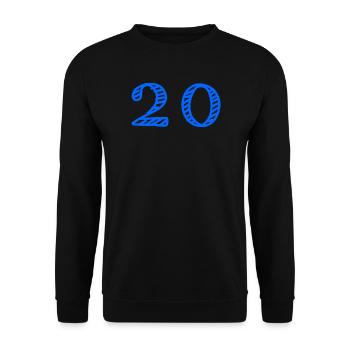 20. 20 ANS. 20e ANNIVERSAIRE. ANNIVERSAIRE 20 ANS. - Sweat-shirt Unisexe - noir - Devant - Alina (178cm) & Michal (187cm)