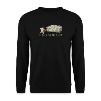 Cat Claws Sofa Life Her Best Life - Unisex Sweatshirt - black - Front - Alina (178cm) & Michal (187cm)