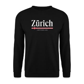 Zurich, Suisse - Sweat-shirt Unisexe - noir - Devant - Alina (178cm) & Michal (187cm)