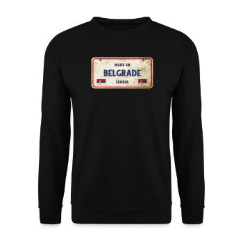 Belgrade Serbia vintage sign - Unisex Sweatshirt - black - Front - Alina (178cm) & Michal (187cm)