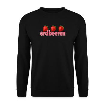 Strawberries - Unisex Sweatshirt - black - Front - Alina (178cm) & Michal (187cm)