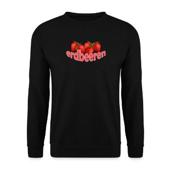 Strawberries - Unisex Sweatshirt - black - Front - Alina (178cm) & Michal (187cm)