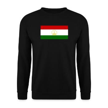 Tadschikistan – Flagge, Krone und Sterne Tadschikistans - Unisex Pullover - Schwarz - Vorne - Alina (178cm) & Michal (187cm)