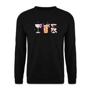 Stylish Coquette Cocktails with Bows Tea - Unisex Sweatshirt - black - Front - Alina (178cm) & Michal (187cm)