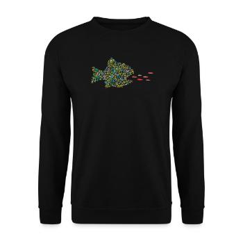 POISSON MANGE-VOITURES - Sweat-shirt Unisexe - noir - Devant - Alina (178cm) & Michal (187cm)