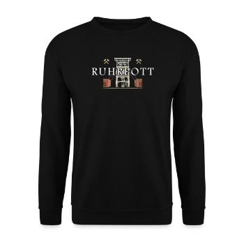 Ruhrpott, région de la Ruhr Dessin à la main Mine de Gneisenau - Sweat-shirt Unisexe - noir - Devant - Alina (178cm) & Michal (187cm)