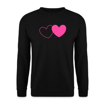 pink heart heart pink red heart pink heart pattern - Unisex Sweatshirt - black - Front - Alina (178cm) & Michal (187cm)