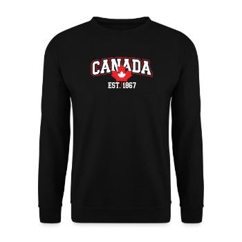 Kanada Patriotisches Ahornblatt-Design - Unisex Pullover - Schwarz - Vorne - Alina (178cm) & Michal (187cm)