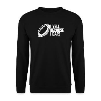Ich schreie, weil es mir wichtig ist, Fußball-Elte - Unisex Pullover - Schwarz - Vorne - Alina (178cm) & Michal (187cm)