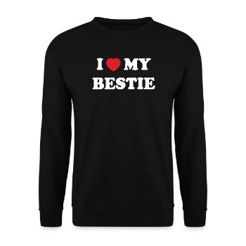 I Love My Bestie - Sweat-shirt Unisexe - noir - Devant - Alina (178cm) & Michal (187cm)