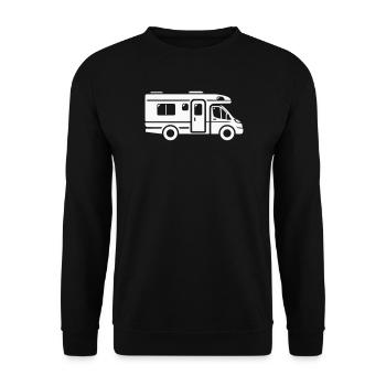 Wohnmobil Camping Kastenwagen Camper Caravan - Unisex Pullover - Schwarz - Vorne - Alina (178cm) & Michal (187cm)