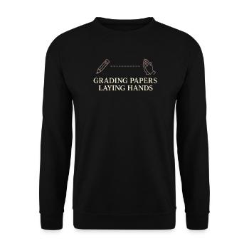 Christlicher Lehrer, Glaubensbasierter - Unisex Pullover - Schwarz - Vorne - Alina (178cm) & Michal (187cm)