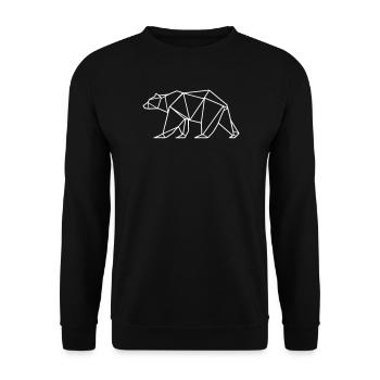 Bär Grizzly Polar Bär Polygon - Unisex Pullover - Schwarz - Vorne - Alina (178cm) & Michal (187cm)