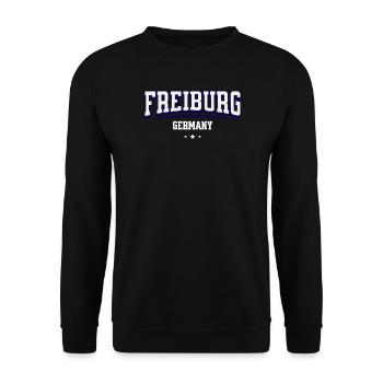 Freiburg Germany College Design - Unisex Sweatshirt - black - Front - Alina (178cm) & Michal (187cm)