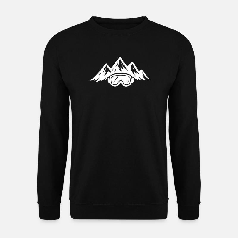 Skibrille Ski Berge Piste Symbol - Unisex Pullover - Schwarz