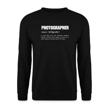 Définition du nom drôle de photographe - Sweat-shirt Unisexe - noir - Devant - Alina (178cm) & Michal (187cm)