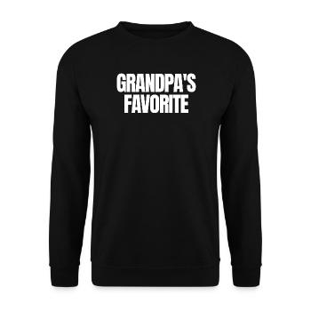 Petit-enfant préféré Lustig Je suis le préféré de Papy - Sweat-shirt Unisexe - noir - Devant - Alina (178cm) & Michal (187cm)