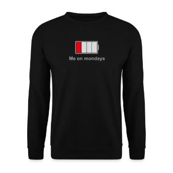 Low Battery Mondays – Low Energy Mood - Unisex Sweatshirt - black - Front - Alina (178cm) & Michal (187cm)