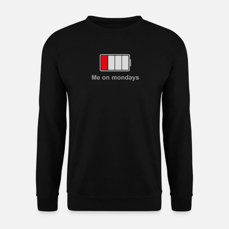 Low Battery Mondays – Low Energy Mood - Unisex Pullover - Schwarz