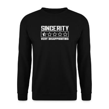 Sincerity 1 Star Review Sarcasm Design - Unisex Sweatshirt - black - Front - Alina (178cm) & Michal (187cm)