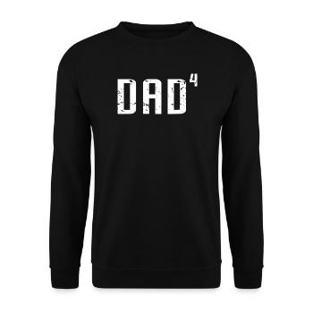 VATER von 4, Vatertag, Vater von vier Kindern, witzig - Unisex Pullover - Schwarz - Vorne - Alina (178cm) & Michal (187cm)