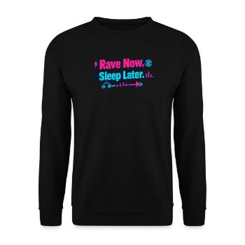 Rave maintenant, dormir plus tard Flech néon - Sweat-shirt Unisexe - noir - Devant - Alina (178cm) & Michal (187cm)