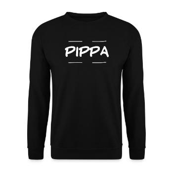 Pippa name - Unisex Sweatshirt - black - Front - Alina (178cm) & Michal (187cm)