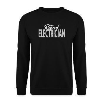 retired electrician - Unisex Sweatshirt - black - Front - Alina (178cm) & Michal (187cm)
