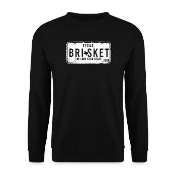 Texas Brisket Lone Star BBQ Pitmaster - Unisex Sweatshirt - black - Front - Alina (178cm) & Michal (187cm)
