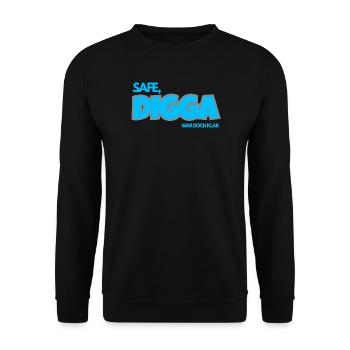 SAFE. DIGGA, WAR DOCH KLAR. - Unisex Pullover - Schwarz - Vorne - Alina (178cm) & Michal (187cm)