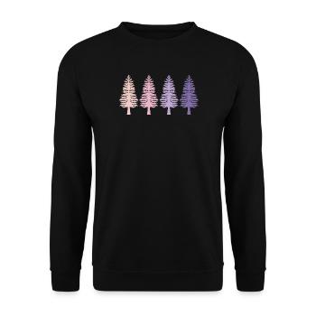 Arbres Retro Forêt Conservation de la nature - Sweat-shirt Unisexe - noir - Devant - Alina (178cm) & Michal (187cm)