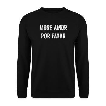 More Amor Por Favor - Unisex Pullover - Schwarz - Vorne - Alina (178cm) & Michal (187cm)