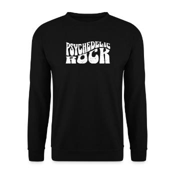 Psychedelische Rock-Typografie - Unisex Pullover - Schwarz - Vorne - Alina (178cm) & Michal (187cm)