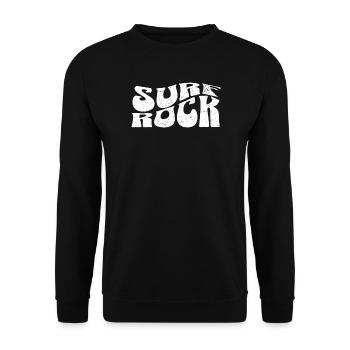 Surf Rock Psychedelic Print - Unisex Pullover - Schwarz - Vorne - Alina (178cm) & Michal (187cm)