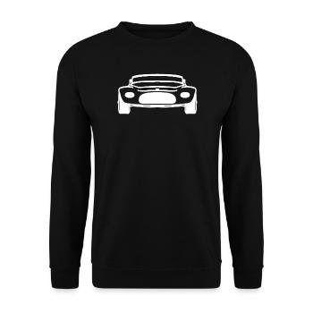 Sportwagen Silhouette Frontansicht – Autoliebe - Unisex Pullover - Schwarz - Vorne - Alina (178cm) & Michal (187cm)