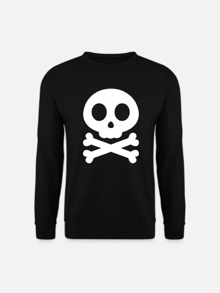 Round skull with two bones - Unisex Sweatshirt - black