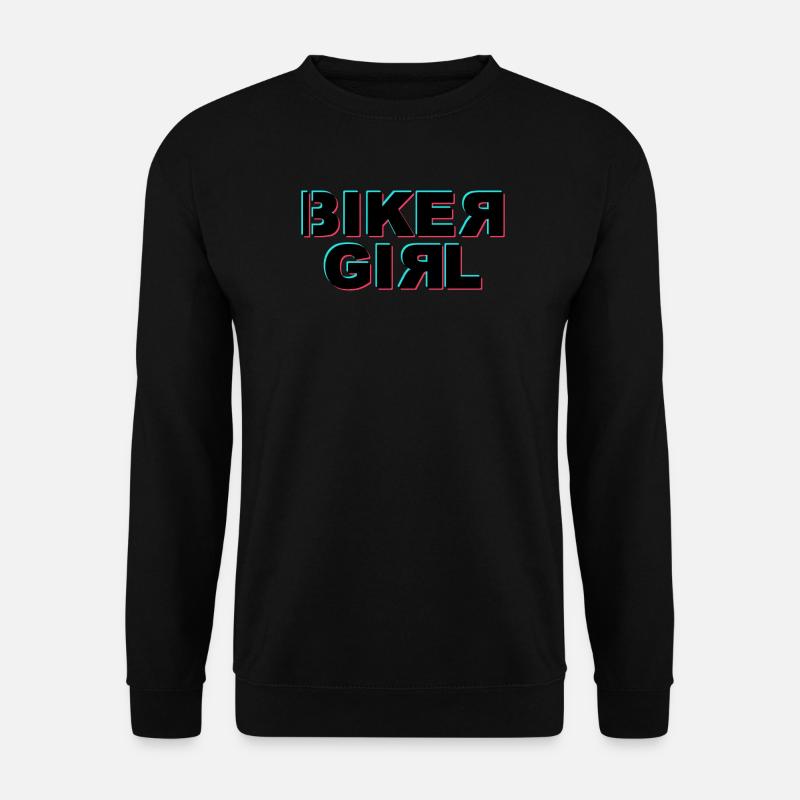 Biker Girl Glitch - Unisex Pullover - Schwarz