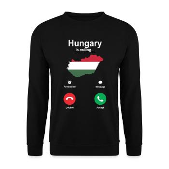 Hongrie Drapeau De l’Union européenne Cadeau - Sweat-shirt Unisexe - noir - Devant - Alina (178cm) & Michal (187cm)