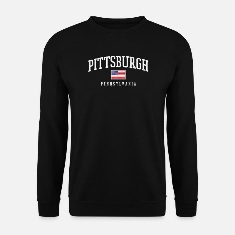Arc de Pittsburgh avec drapeau - Sweat-shirt Unisexe - noir