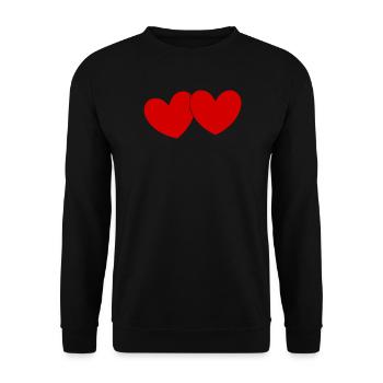 Heart Valentine's Day Gift Valentine's Day - Unisex Sweatshirt - black - Front - Alina (178cm) & Michal (187cm)
